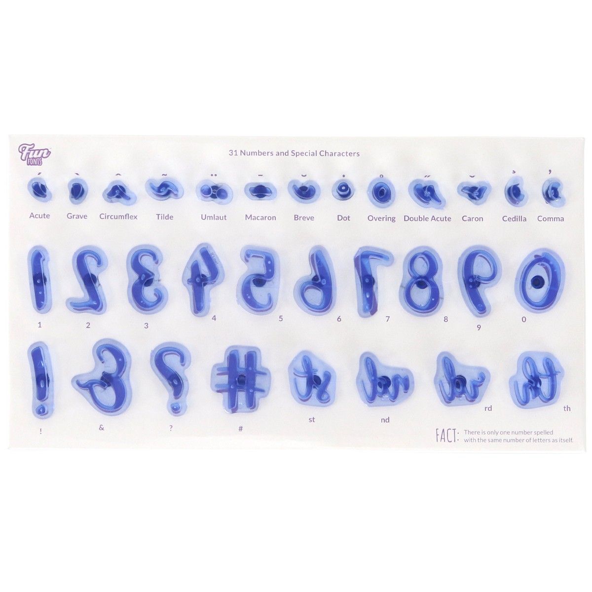 Číslice a spec. znaky - razítka Fun Fonts FF53 PME